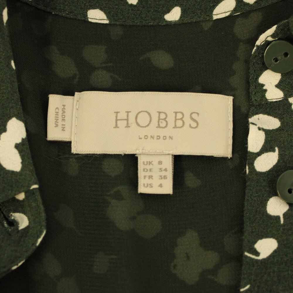 HOBBS London Belinda Contemporary Petal Print Fit & Flare Dress Green Size 4 - Picture 2 of 10